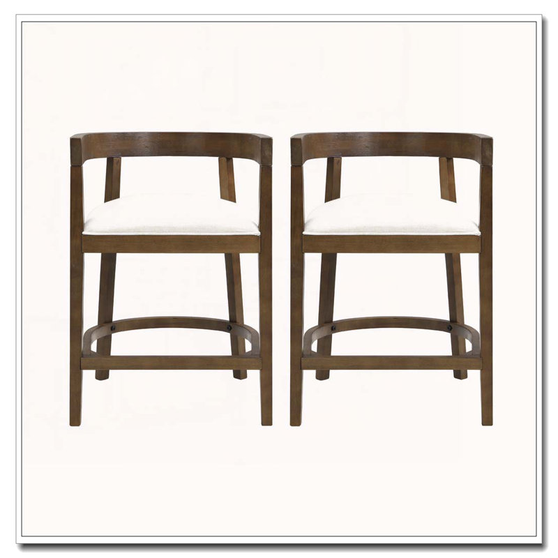 Tabouret de comptoir en bois d'hévéa, Chêne