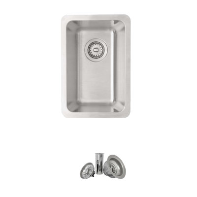 Builder Stylish Undermount or Drop-In 12 1/2" Single Bowl Stainless Steel Kitchen Sink, Zafra S-409T