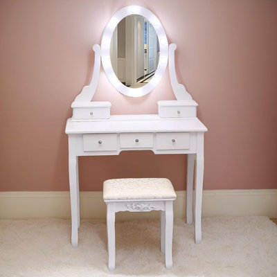 Coiffeuse avec miroir et lumières - Coiffeuse en bois