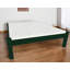Structure de lit grand en bois massif vert foncé