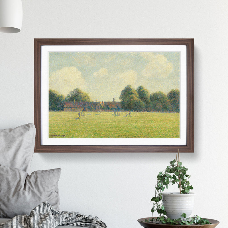 Hampton Court Green by Camille Pissarro - Picture Frame Painting, Walnut Framed, 27cm H x 36cm W x 2cm D