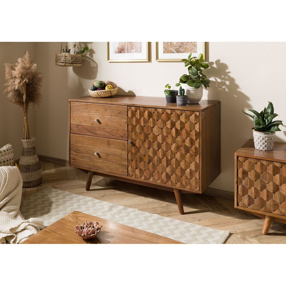 Sideboard Akazie 115x42x75 Akazie Natur lackiert Mosayk #112