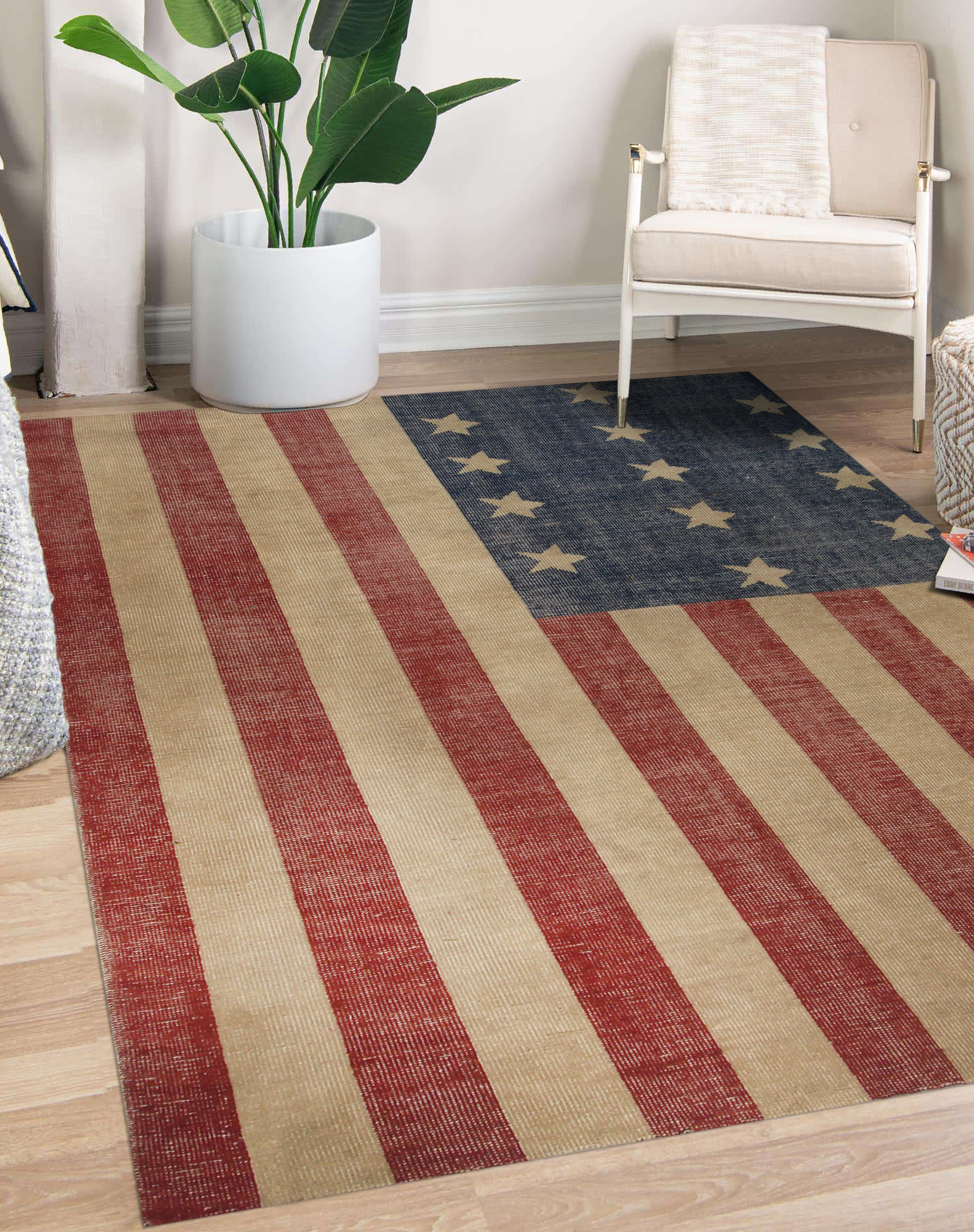Rosalind Wheeler Bobur American Flag Area Rug | Wayfair