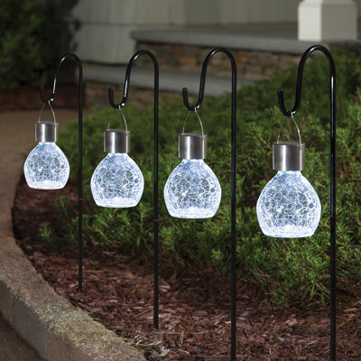 LED Solar Lights on Shepherd Hooks