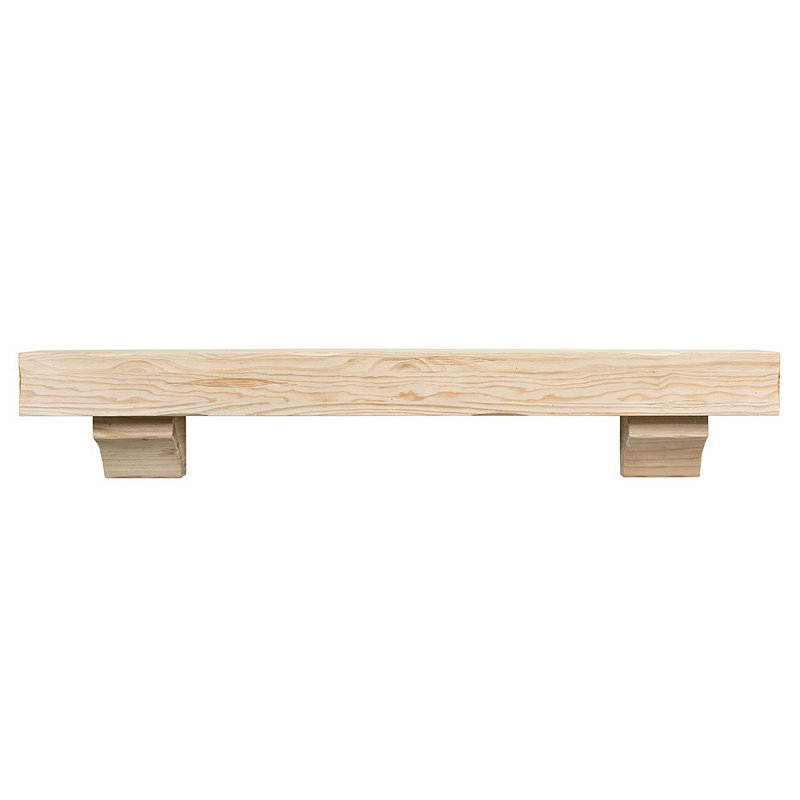 Kynsley 48" Distressed Wood Fireplace Mantel Shelf with Corbels - Unfinished Rustic Distressed, 48" Length
