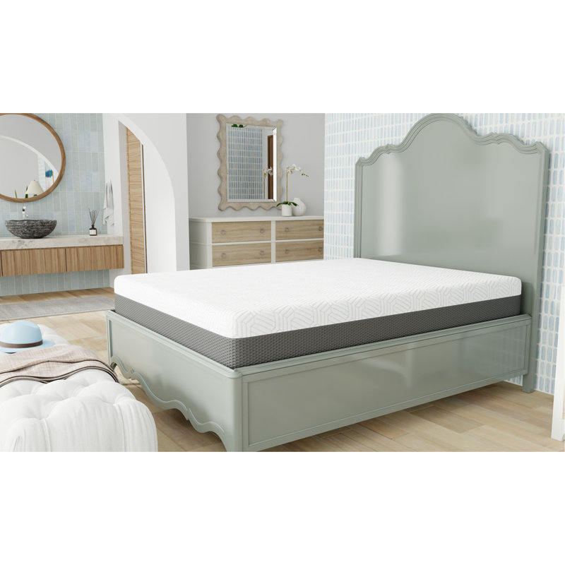 Matelas mi-ferme 10 po avec housse de refroidissement, Très grand lit