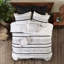 Édredon Modern Chic - imprimé de coton noir / blanc avec motif de pampilles double / grand-124265068