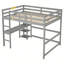 Lit mezzanine avec bureau, tablettes et échelle-1398810902