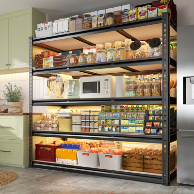 48"W Storage Shelves, Heavy Duty Garage Shelving, Adjustable Metal Shelves For Garage Shelves, Sturdy Industrial Shelving Unit