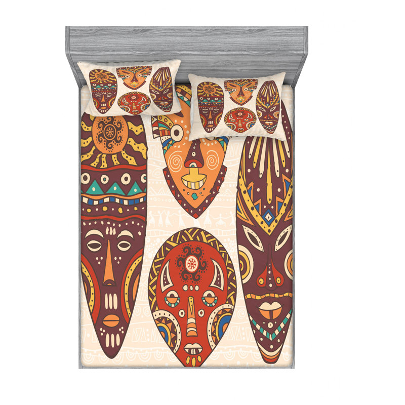 Ensemble de draps Mask, Ensemble de draps pour lit double avec un drap-hou