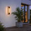 Applique murale extérieure linéaire à DEL dimmable en aluminium noir mat