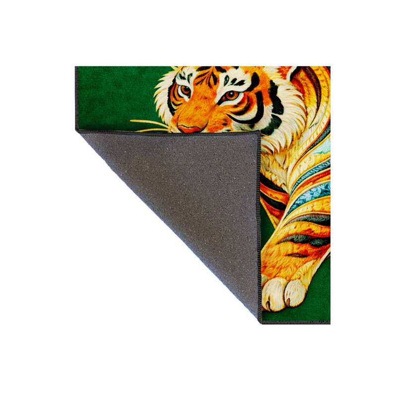 Tapis tissé à imprimé tigre noir Mosso, 4'7" x 6'7"