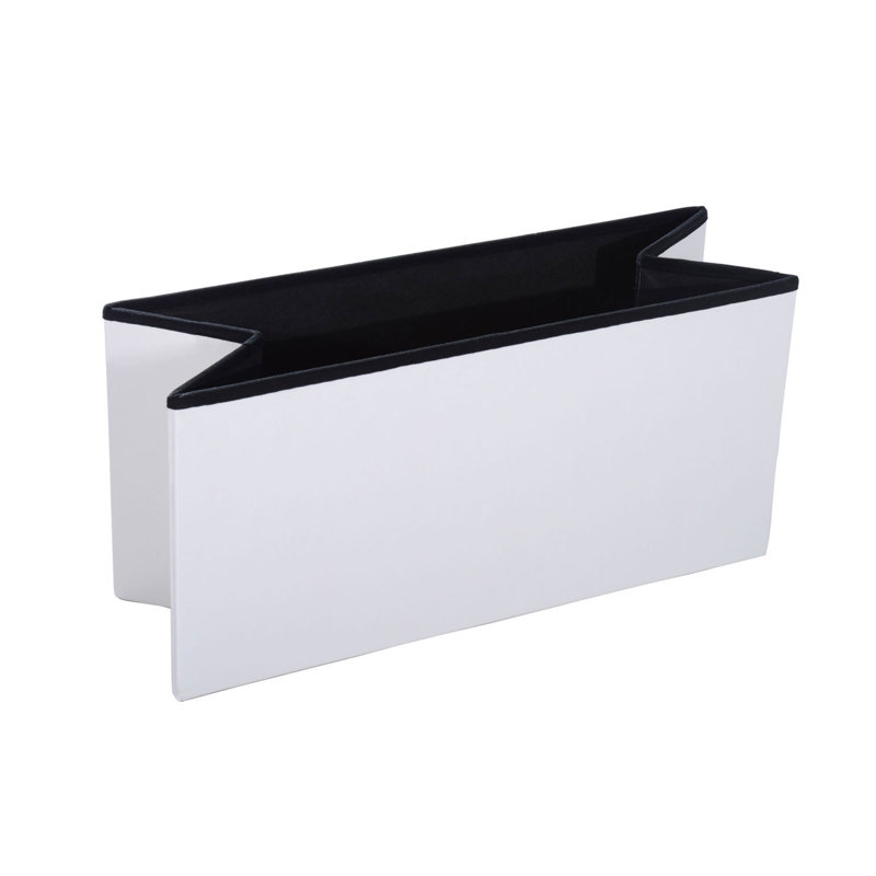 French 76cm Wide Faux Leather Tufted Rectangle Solid Colour Footstool Ottoman with Storage, Cream White