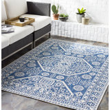 Brijin Reyna Oriental Navy/Beige Indoor / Outdoor Area Rug