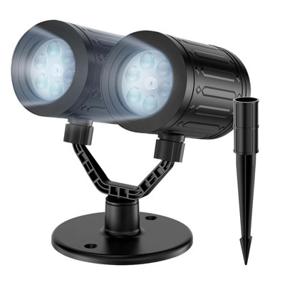 Outdoor Snowflake Projector Lights, Double Head Led With Timer, Waterproof, Indoor And Garden Holiday Decoration