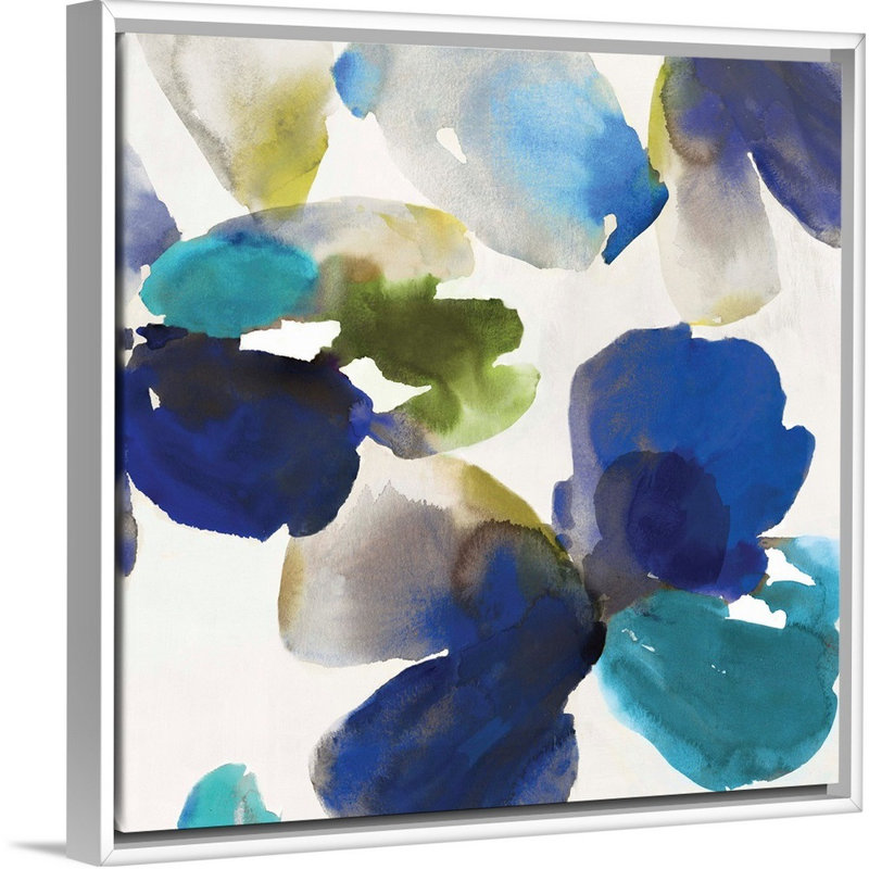 «Blue Velvet Ii» par Allison Pearce, reproduction sur toile, Cadre blanc, H 26 po x l 26 po x P 1,75 po