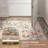 Vintage Botanical Bird-Print Machine-Washable Low-Pile Runner Rug with Non-Slip Backing-1899826152