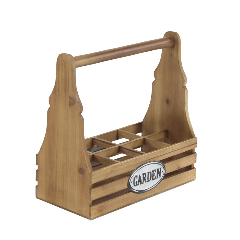 Vanmatre 8 Bottle Tabletop Wine Bottle Rack in Brown
