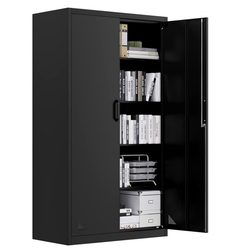 Mikami 180cm Tall Steel File Cabinet, Black