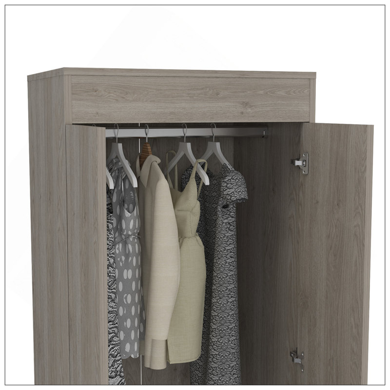 Lisboa 2-Door Armoire Light Gray