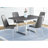 Contemporary 60" Rectangular Table, Grey Laminate Finish, Metal Frame, For Dining And Kitchen, Seats 4 Modern Table 60", Laminate, Leg Fastening Part, Kitchen Room,