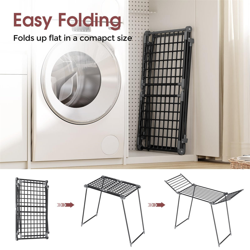 Metal Foldable Freestanding Drying Rack, Black