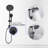 5-Setting Slide Bar Shower System - Matte Black Dual Head 1.8 Gpm Wall Mounted Adjustable Spray Resists Corrosion Hand Included Swivel Spout Handheld Pattern Hose Length 59 In