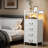 4 Drawer 36'' Tall Nightstand with Charging Station & LED Light Strip-1726037823