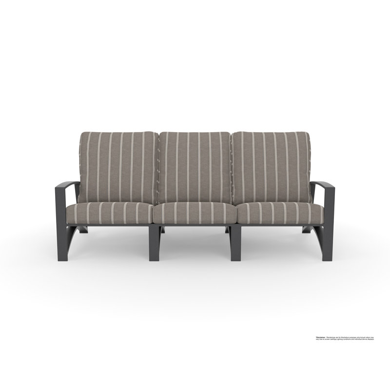 Arc Outdoor 3 - Seat Patio Sofa, Esti Marine, Carbon Black