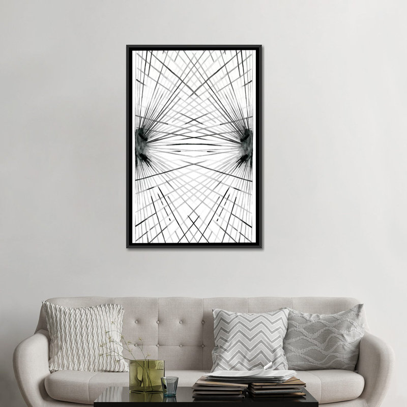 « rayons iv », impression sur toile, H 26 po x l 18 po x P 1,5 po, Toile encadrée noire, Pas de tapis