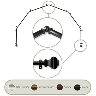 Anferney Adjustable Bay Window Single Curtain Rod