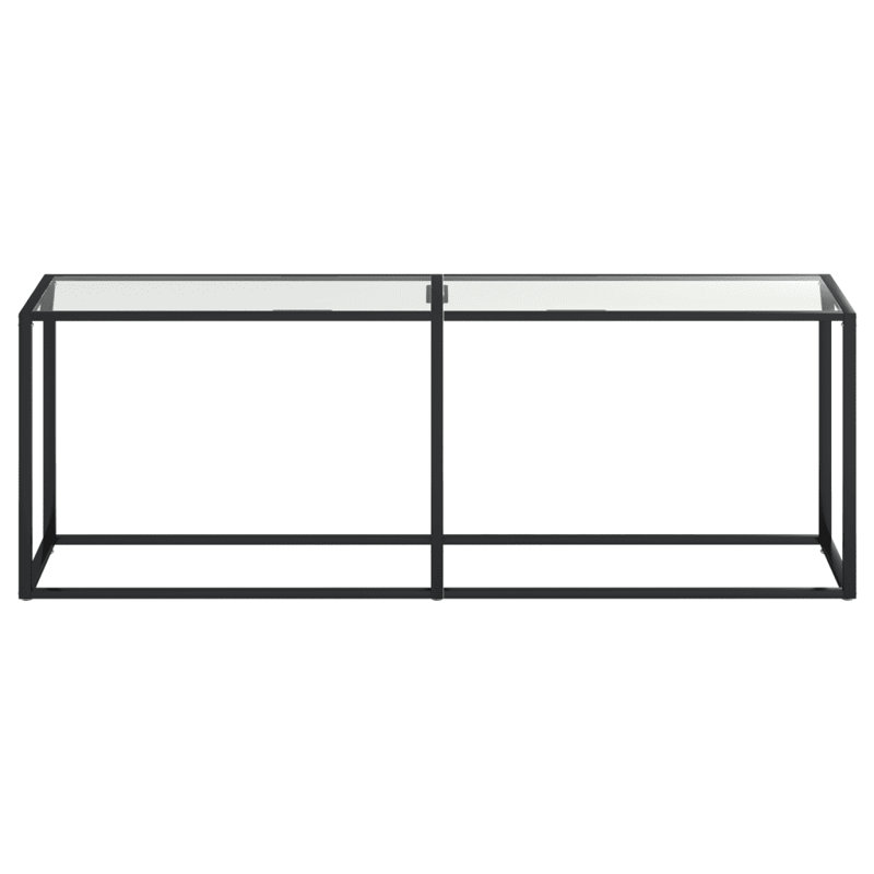 Hefling Glass Top Console Table, Transparent, 75.5 H x 200 W x 35 D cm