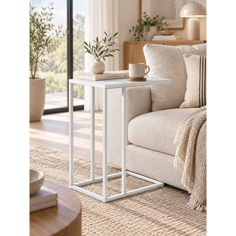 Tanu End Table, 23" H x 19" W x 11" D, White