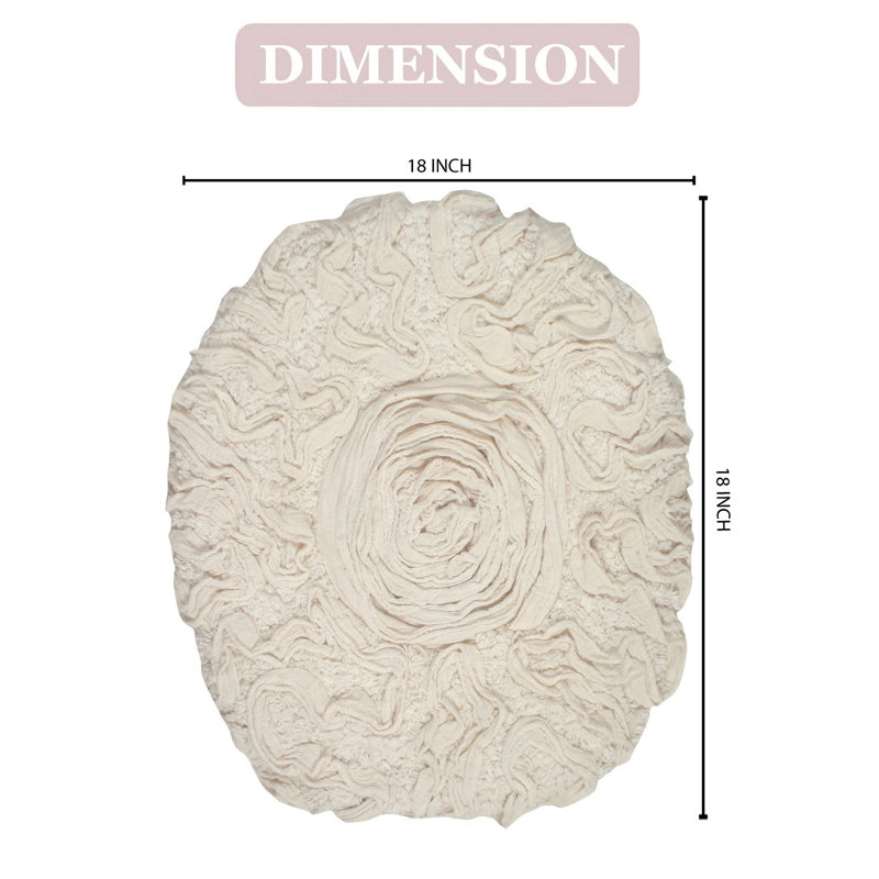 Couvercle de siège de toilette 100% coton en peluche avec ajustement élastique et doux, 18 po x 18 po, Ivoire ivoire