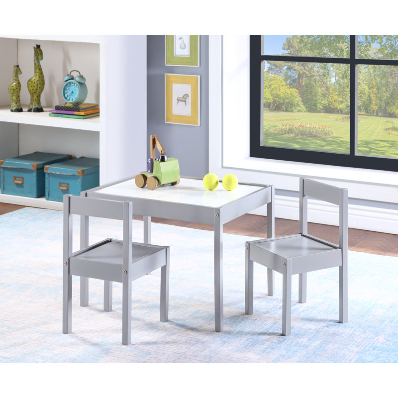 Ensemble de table et de chaises pour enfant 3 pièces Gibson, Gris