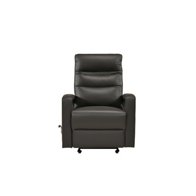 Fauteuil inclinable, cuir brun foncé et similicuir