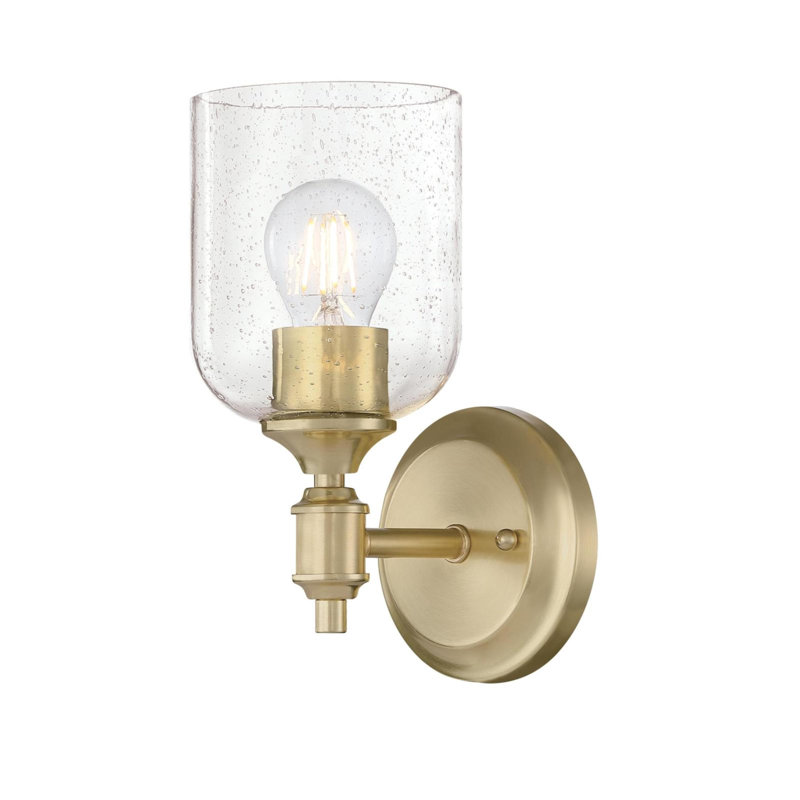 Manalapan Armed Sconce, Champagne Brass, Clear Seeded, 10.25 H" x 5 W" x 6.5 D"