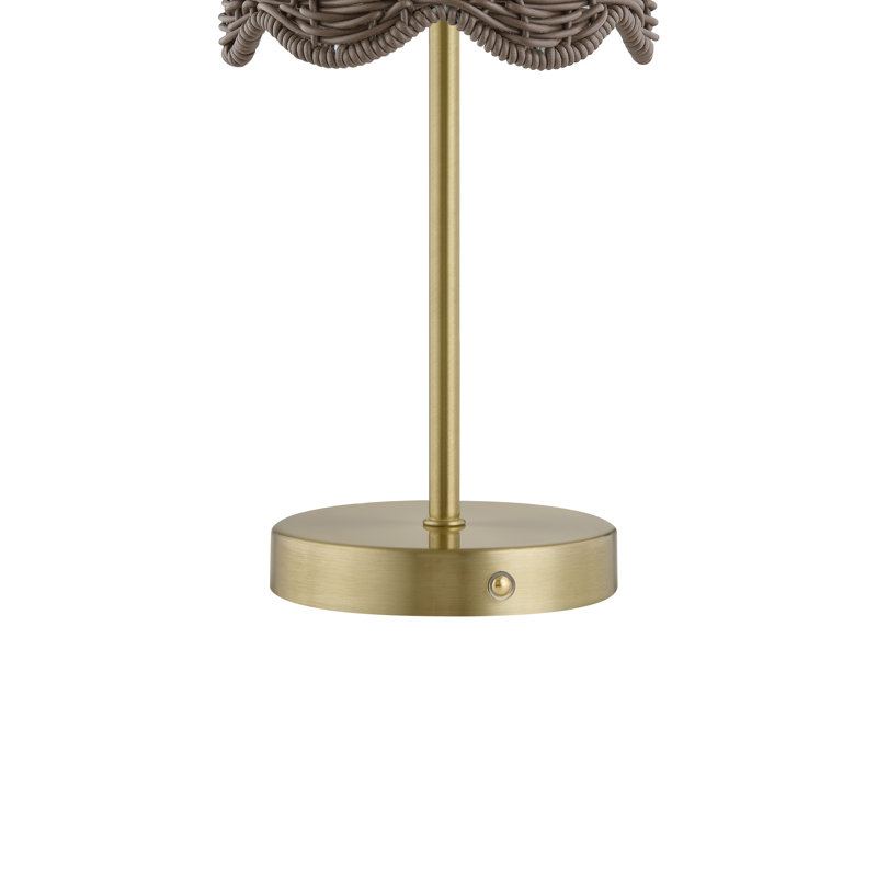18" Metal Table Lamp With Brown Shade, Brown