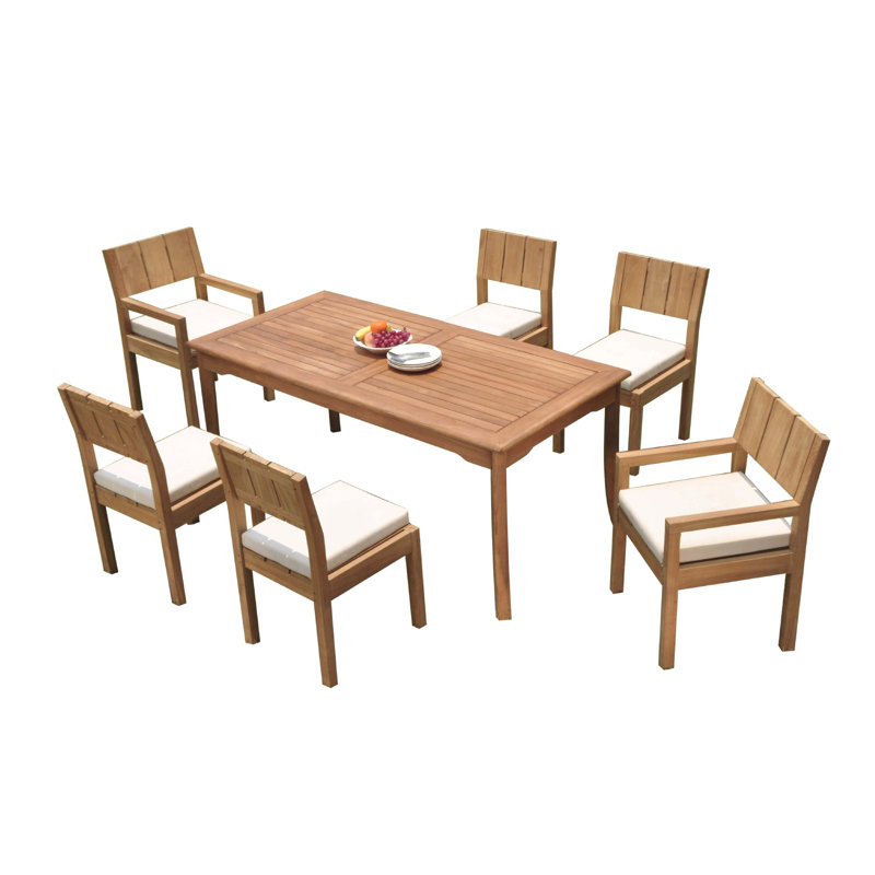 Ensemble repas 7 pièces teck Gibb