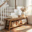 Upholstered Bench with Shoe Storage