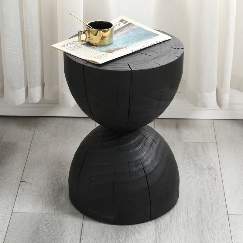 Table d'appoint ronde contemporaine en bois
