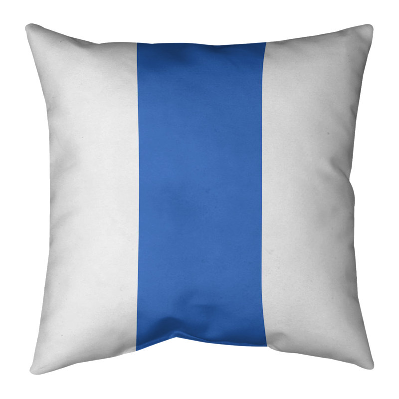 Clemson Striped Outdoor Reversible Throw Pillow, 20" H x 20" W, Blue/Gold Middle