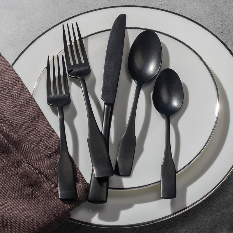 Grinding 20 Piece Tableware Set, Black