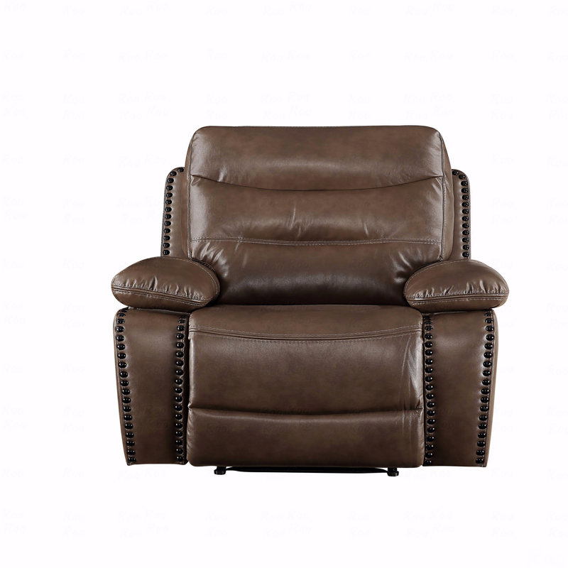 Fauteuil inclinable brun en cuir gélifié avec fauteuil inclinable