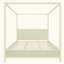Lit plateforme à baldaquin en bois avec lattes de support-129021824-129021820