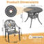 Ensemble de salle à manger 3 pièces pour table ronde en aluminium coulé avec trou pour parasol et coussins bruns