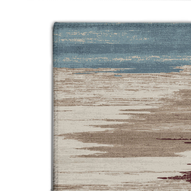 Watercolor Gray Indoor and Outdoor Area Rug, Rectangle 8' x 10'