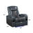 Alair Blue & Black Leather Aire Power Motion Recliner W/Bluetooth-2085958076