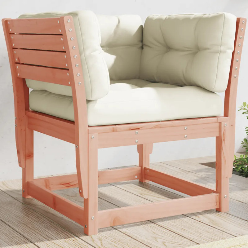 Garden Sofa Armrest with Cushions Solid Wood Douglas