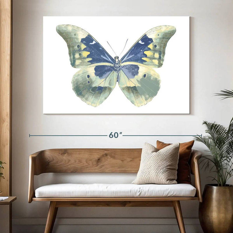Brampt Butterfly In Indigo, 34" H x 51" W